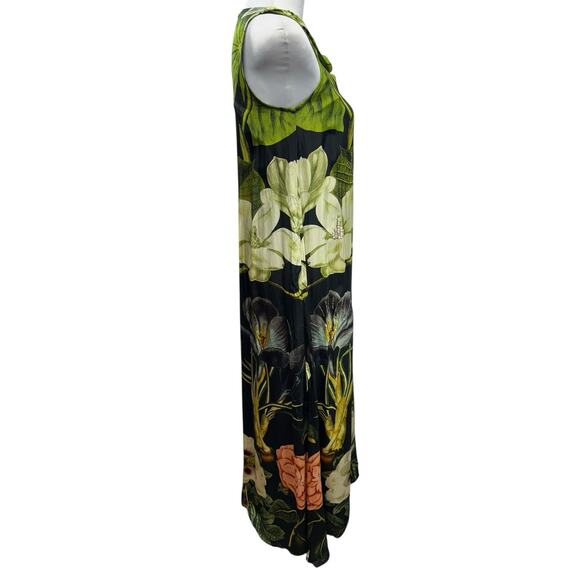 Siddhartha Bansal Halter Maxi Dress Lined Black Floral Sequin Detail Size 2 - Picture 4 of 11